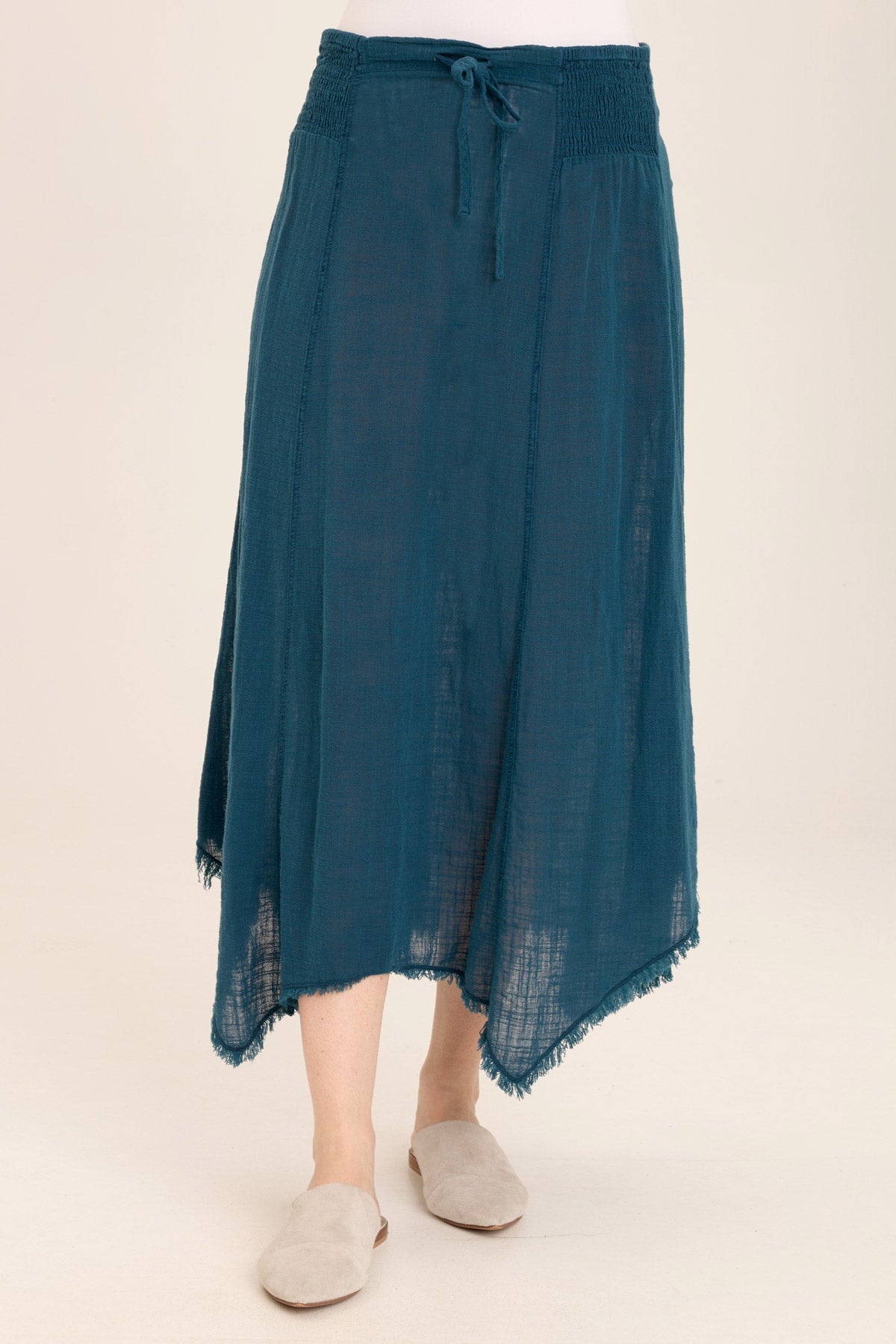 Zuri Gauze Handkerchief Casual Midi Skirt - Breathable Summer Skirt for Women | Boho Beach Skirt, Vacation Dress, Lounge Skirt for Casual Outings & Travel