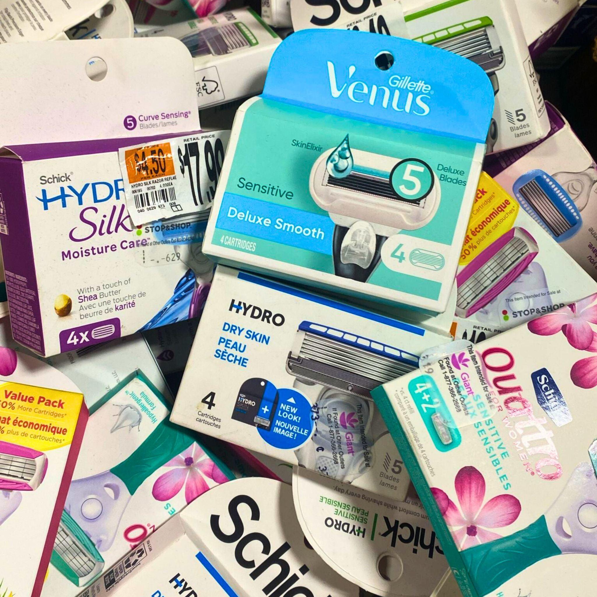 Schick Razor Refill Cartridges for Men & Women - 50 Pcs Assorted Blades Pack - Smooth Shaving for Face & Body - Perfect for Travel & Daily Grooming