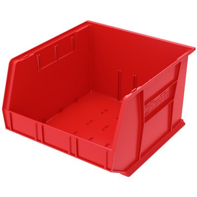 3-Pack Red Storage Bins - Durable Plastic Organizer for Home, Office, and Kids Room Organization