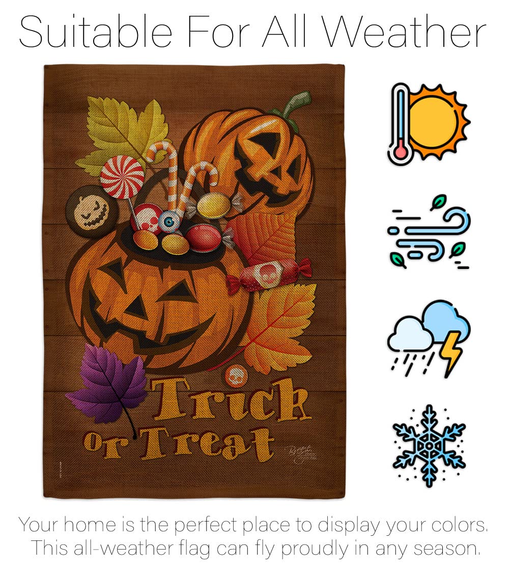 Halloween Pumpkin Garden Flag - Fall Decor with Stand for Yard & Home