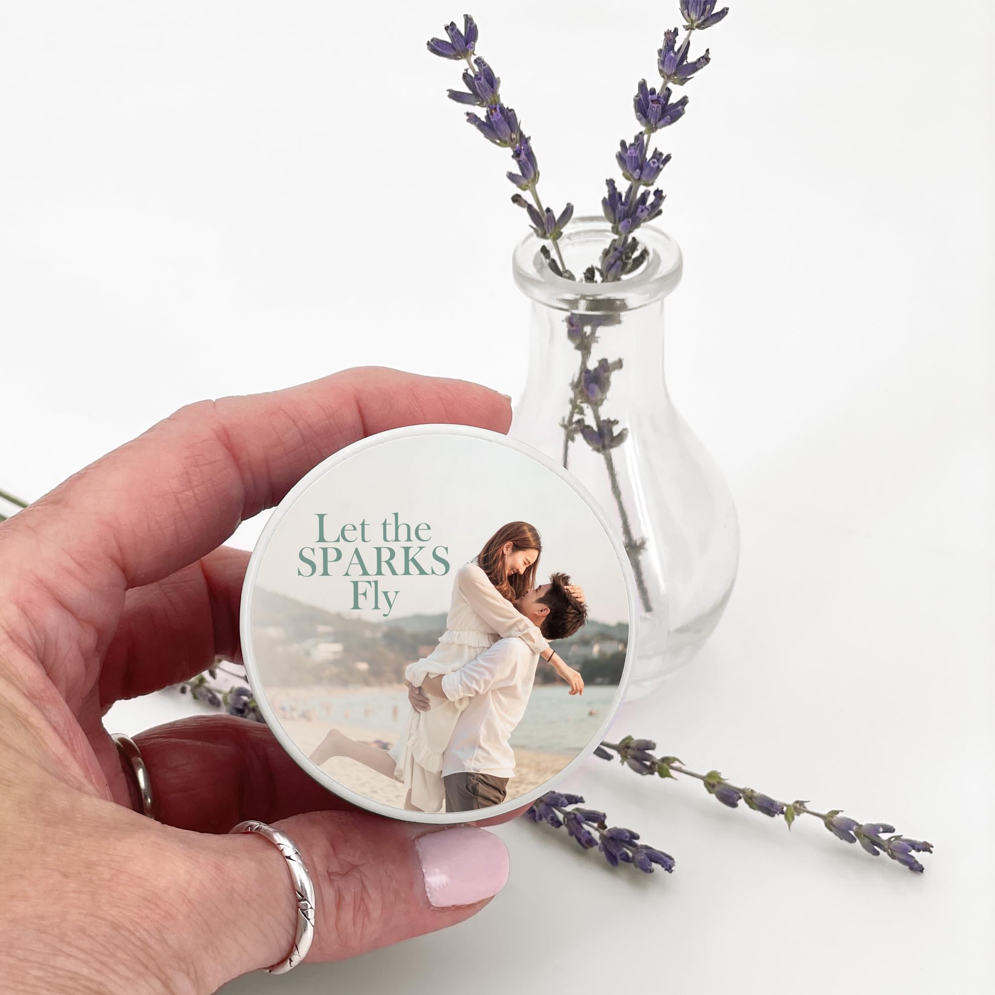Custom Photo Candles for Weddings - Set of 10 White Tin - Bulk Party Favors