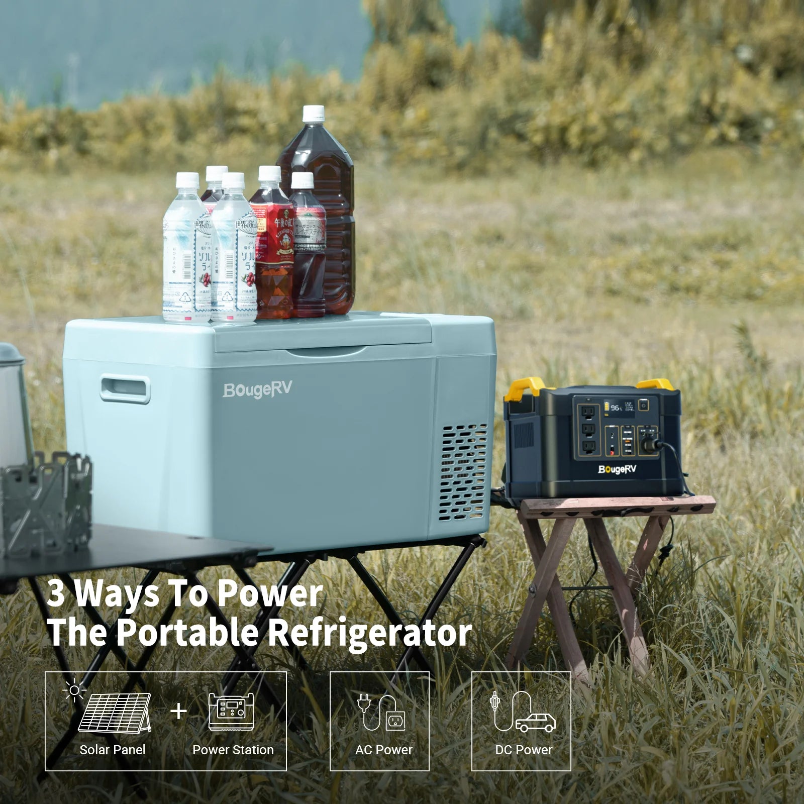 Bouge RV 12V 23 Quart Portable Car Refrigerator - Compact Freezer for Camping, Road Trips & Outdoor Adventures - Keep Food & Drinks Cold On-The-Go