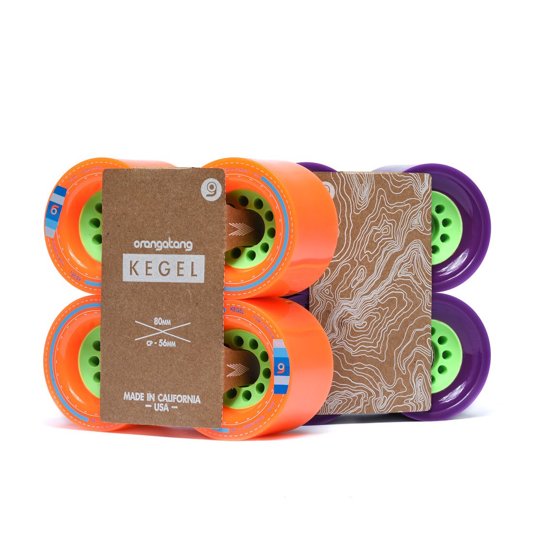 Orangatang Kegel 80mm 80a Longboard Wheels - High Performance Cruising & Downhill Skateboard Wheels for Smooth Rides on Rough Pavement