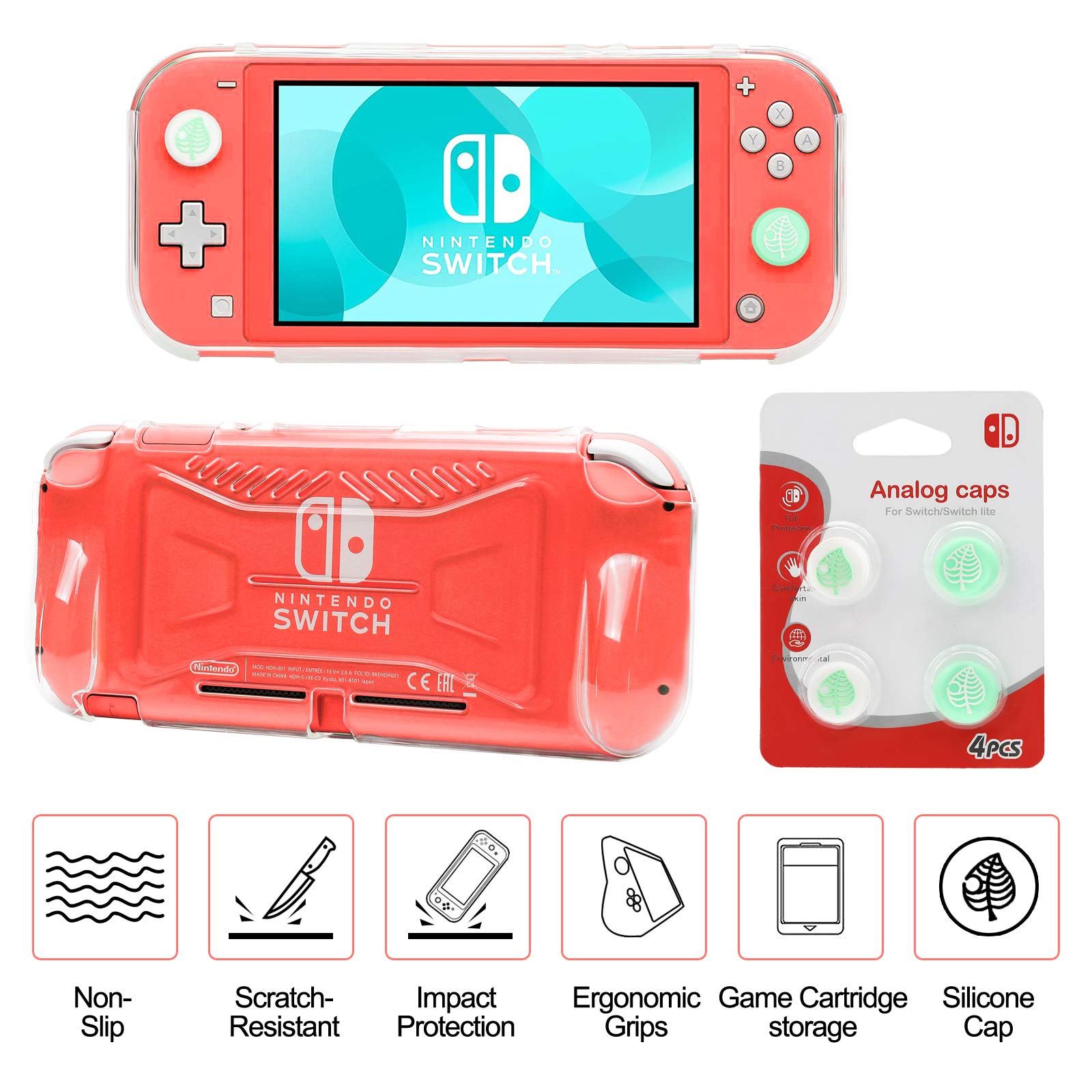 Nintendo Switch Lite Accessories Bundle - Protective TPU Case, Carrying Case, Screen Protector, Charging Dock, Playstand, Game Case, USB Cable, Stylus & Thumb Grips | Perfect for Travel, Gaming On-The-Go & Home Entertainment