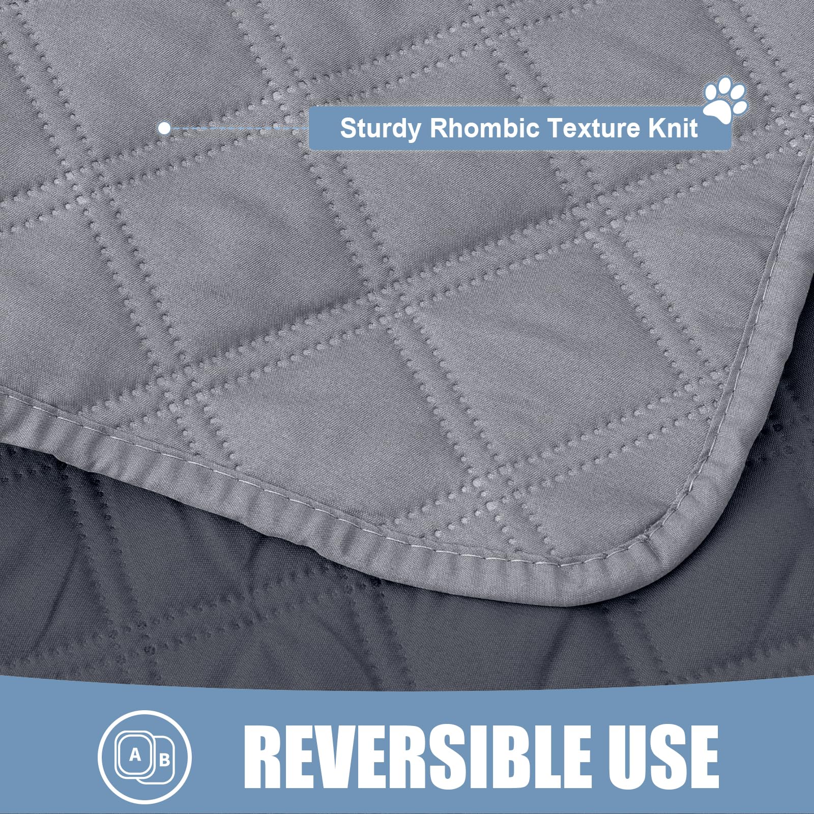 Smiry Waterproof Reversible Dog Blanket - Soft Washable Pet Bed Cover for Couch, Sofa & Furniture Protector - Ideal for Dogs, Cats & Kids (30