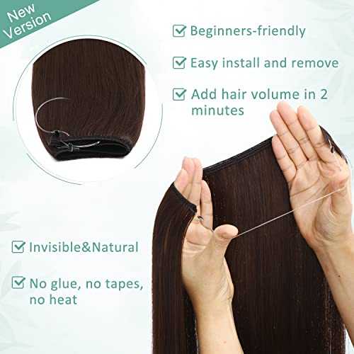 Premium Curly Synthetic Invisible Wire Hair Extensions - Seamless Clip-In Extensions for Volume & Length - Perfect for Parties, Weddings & Everyday Styling