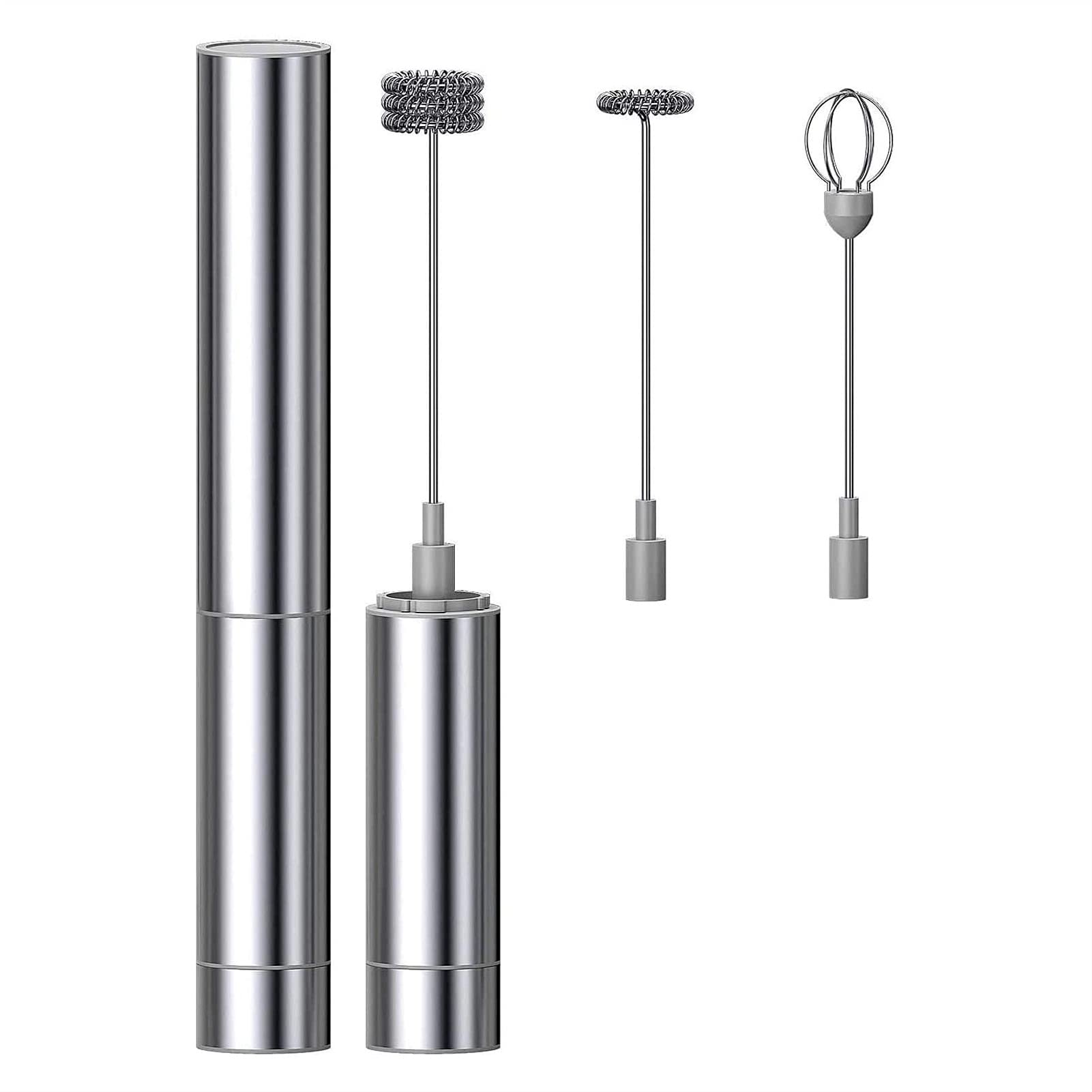 Pictetw Stainless Steel Milk Frother - Handheld Battery Operated Foam Maker & Drink Mixer for Coffee, Latte, Cappuccino, Hot Chocolate - Perfect for Home, Office & Cafe Use