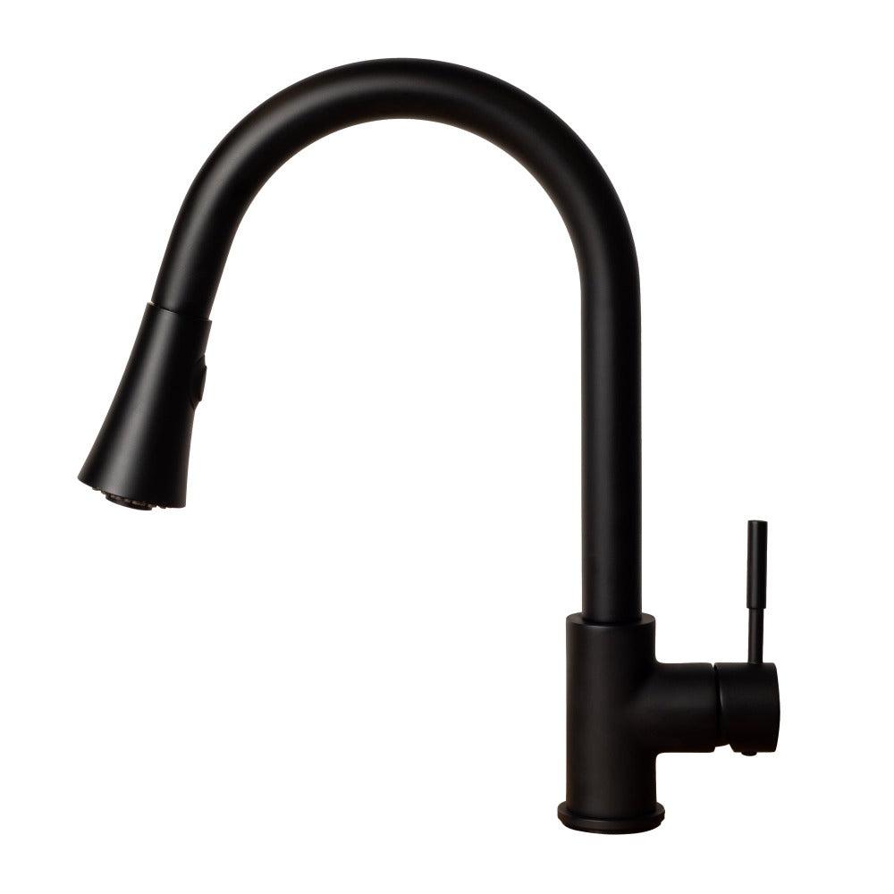 ZLINE Edison Pull Down Single Handle Matte Black Kitchen Faucet - Modern Brushed Nickel Finish for Farmhouse & Commercial Style Sinks (EDS KF MB) | Perfect for Home Kitchen Remodeling & Restaurant Use