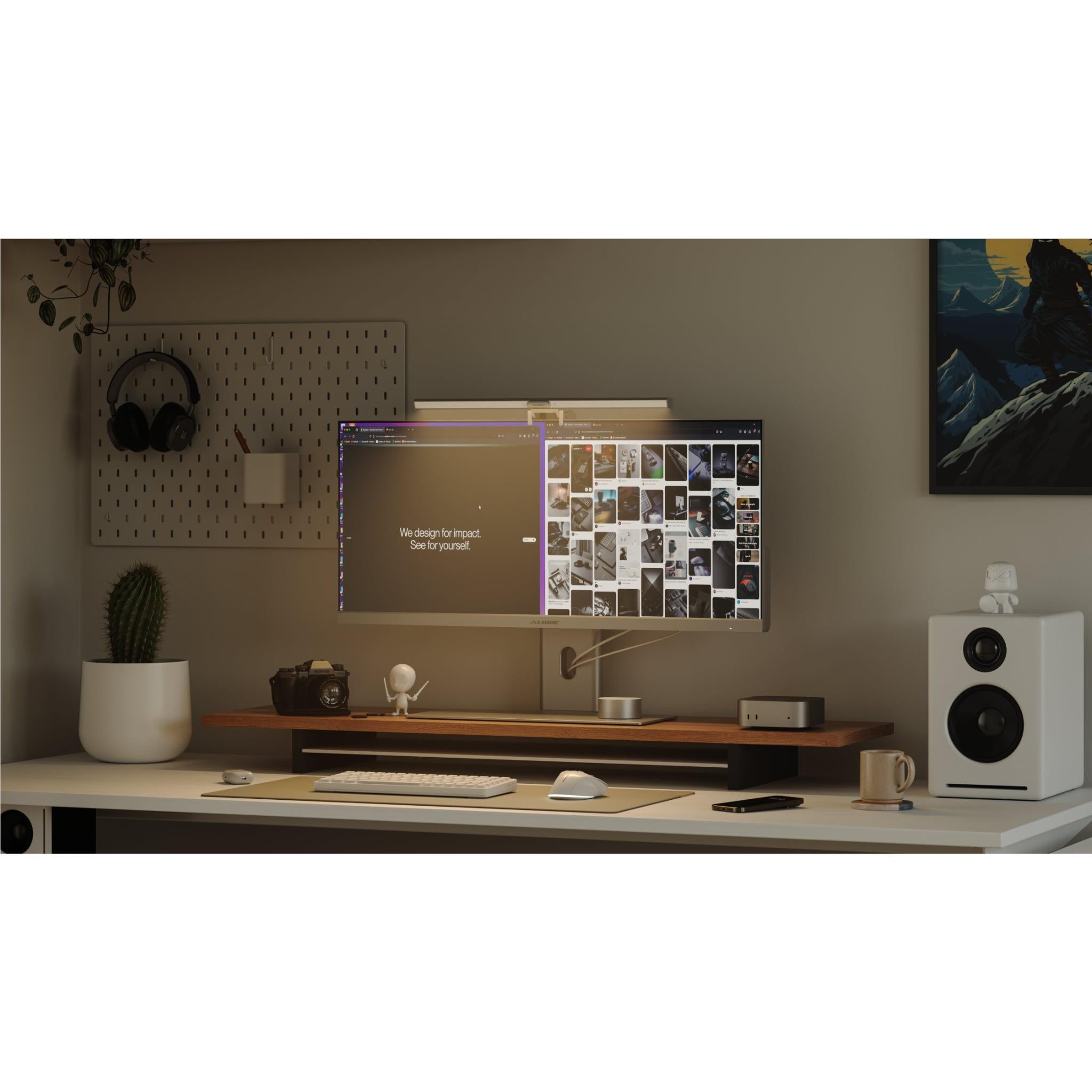 AlogiAlogic Illuminate Light Bar with 4K Autofocus Webcam - Space Grey - Perfect for Zoom Meetings, Video Conferencing & Streaming