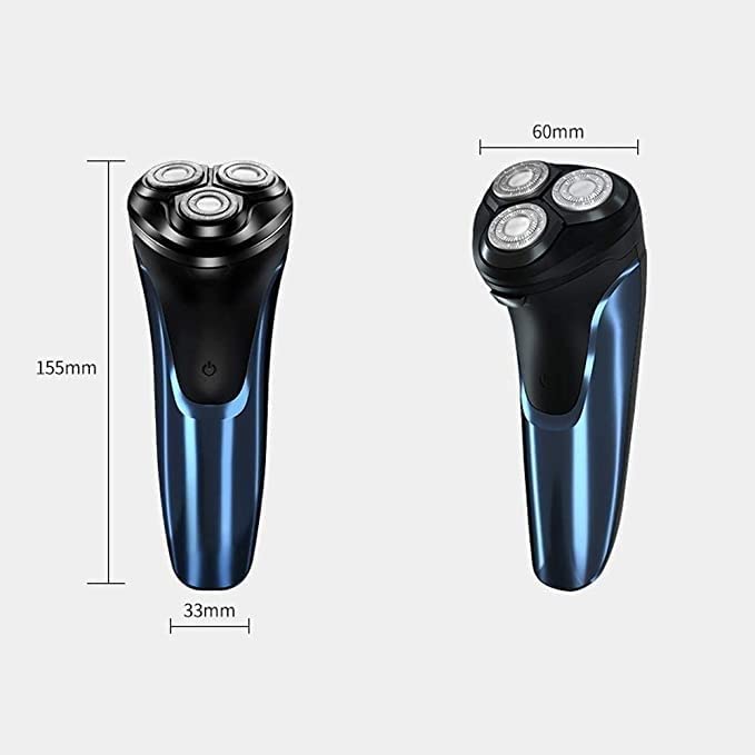 Rechargeable Waterproof Electric Shaver for Men - Wet & Dry Rotary Shaver with Trimmer - Perfect for Travel, Gym & Daily Shaving