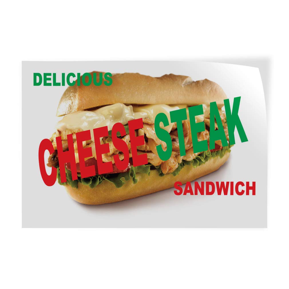 Premium Vinyl Decal Stickers - Multiple Sizes (24x18 Inches) for Cheese Steak, Bars, Restaurants & Food Trucks - Durable Safety Signs & Labels in Green & Red - Perfect for Industrial Use, Commercial Kitchens & Food Service Businesses