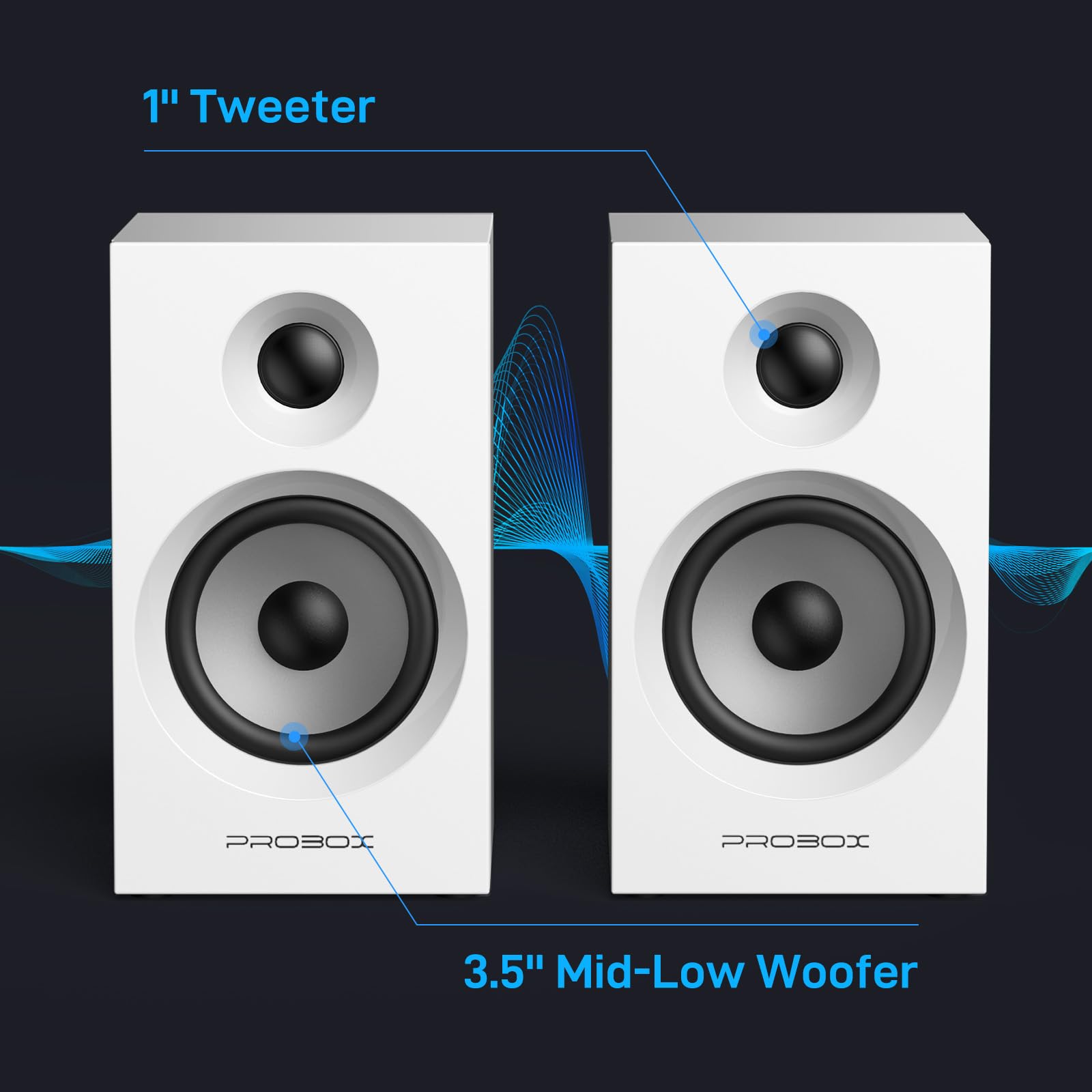 BT16 Active Bookshelf Speakers with 3.5