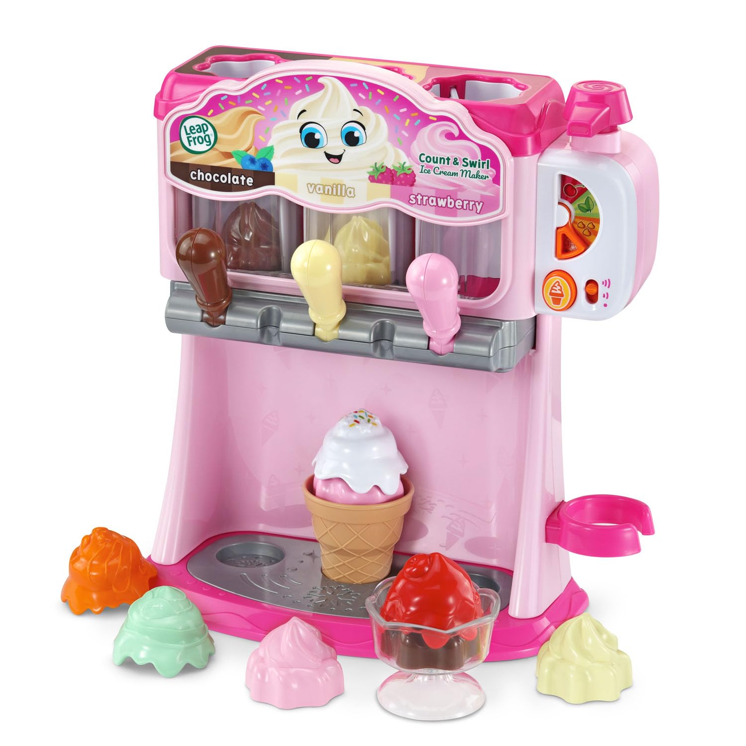 LeapFrog Count and Swirl Ice Cream Maker Toy for Toddlers & Kids Ages 2+ | Pretend Play Learning Game | Pink Educational Playset for Birthday Gifts & Preschool Activities