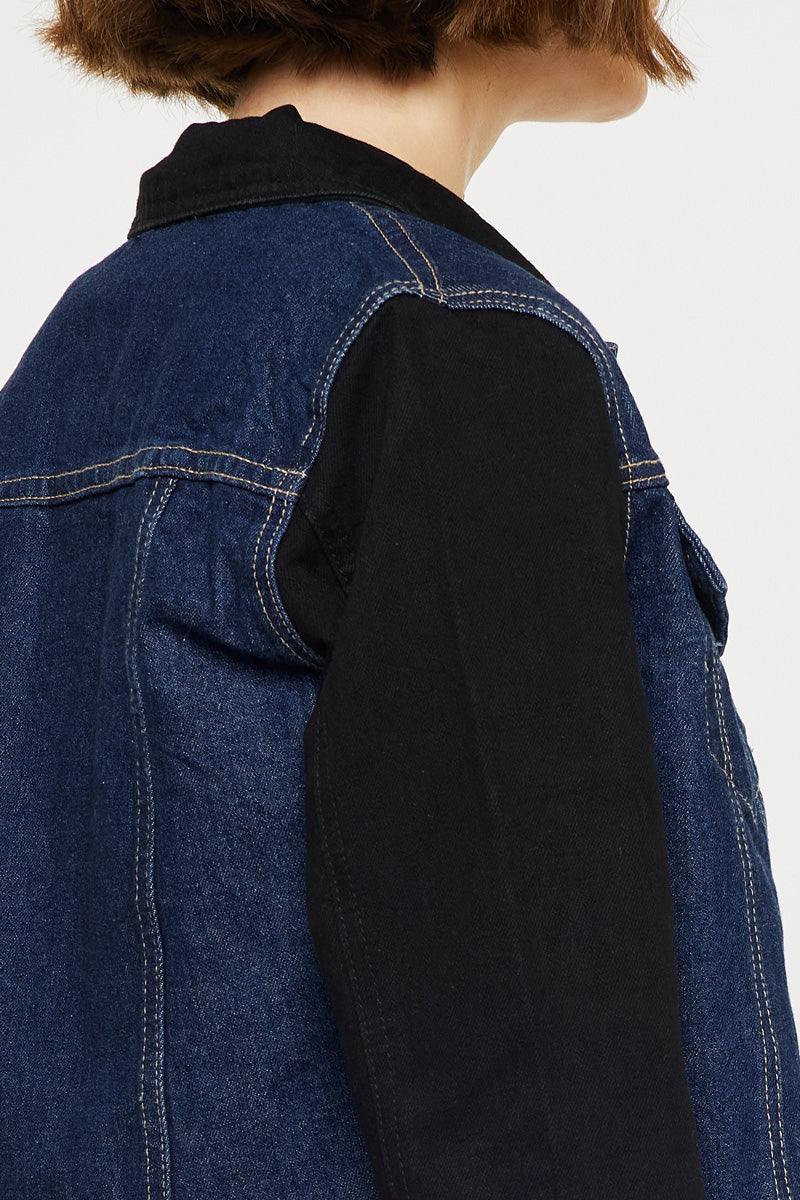 Asteria Cropped Two-Tone Jacket for Women | Stylish Casual Outerwear | Perfect for Spring & Fall Layering | Fashionable Streetwear & Date Night Outfits