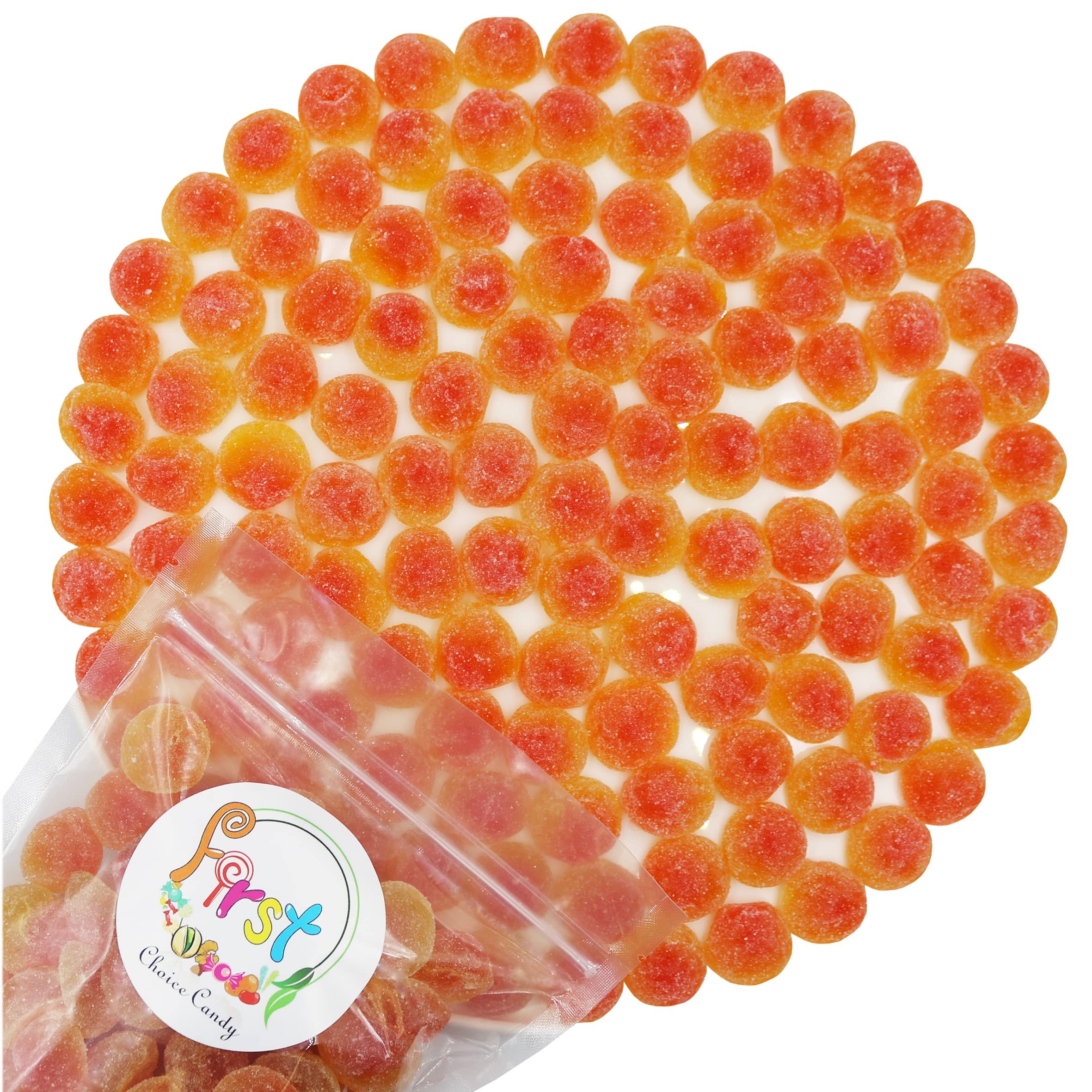 FirstChoiceCandy Gummy Fruit Candy - Peach Flavor, 10 Pound Bulk Pack (Pack of 1) | Sweet & Chewy Peach Gummies for Parties, Movie Nights & Office Snacks