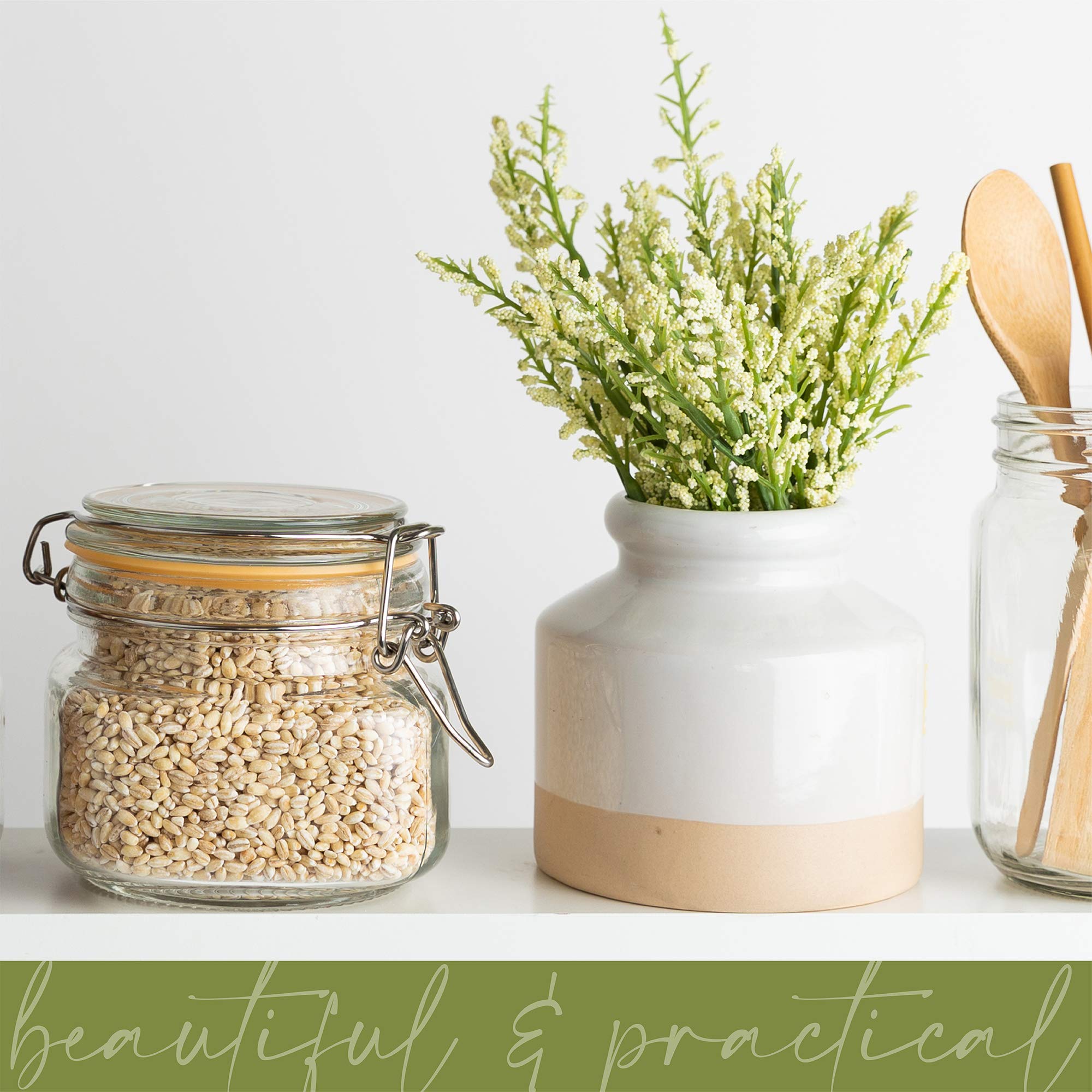 **Galashield 16 oz Glass Jars with Airtight Lids - Leak Proof Food Storage Containers for Kitchen, Pantry & Meal Prep | Ideal for Spices, Coffee, Tea, Dry Goods & Leftovers**
