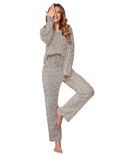 Grey Floral Print