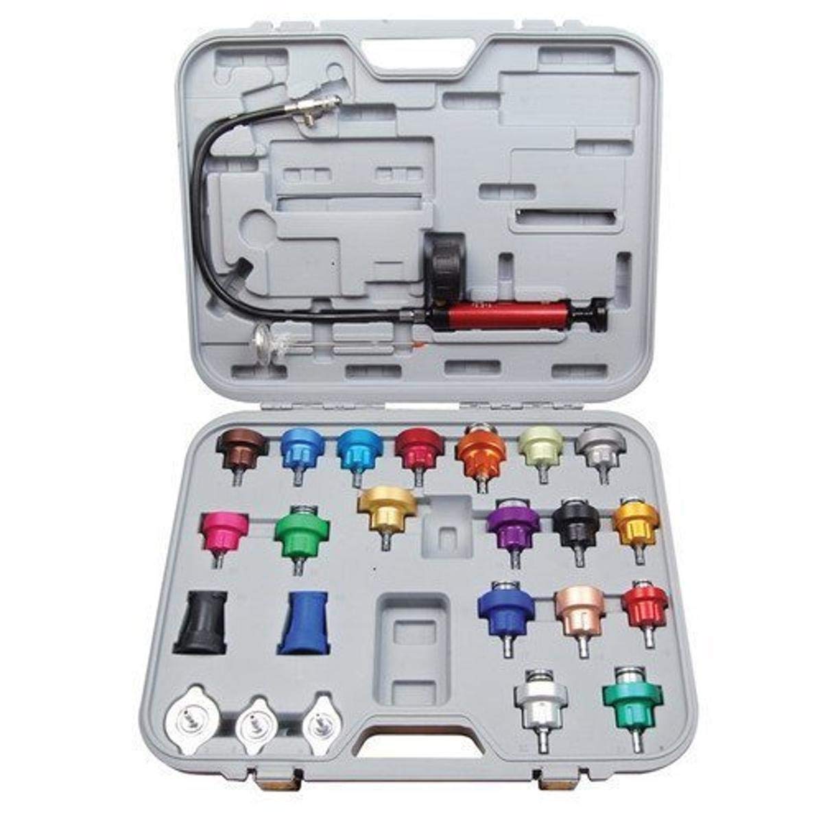ATD Tools ATD-3302 25-Piece Master Cooling System Pressure Test Kit - Professional Automotive Cooling System Diagnostic Tool for Leak Detection (1 Pack) - Perfect for Mechanics, DIY Car Repair & Vehicle Maintenance