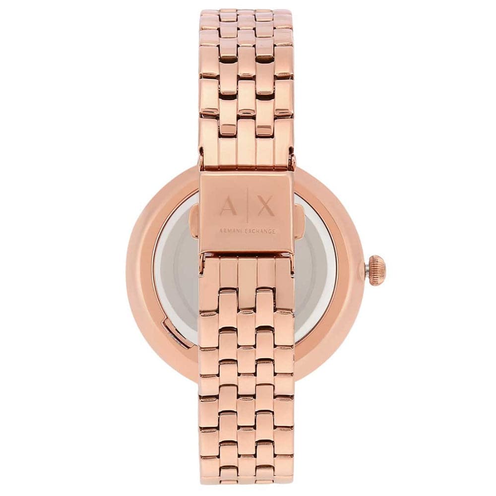 ARMANI EXCHANGE AX5328 Rose Gold Stainless Steel Women's Watch - Elegant Fashion Timepiece for Women, Perfect for Office, Party & Everyday Wear
