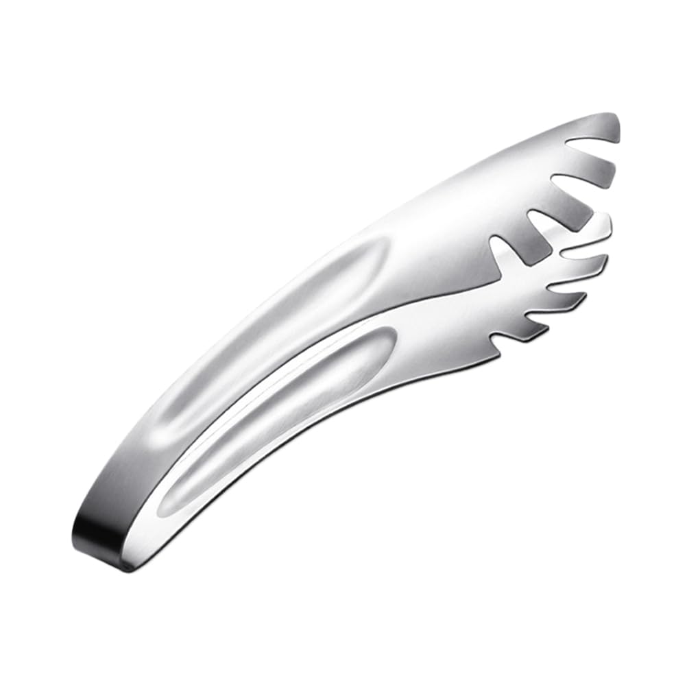 3Pcs Stainless Steel Spaghetti Tongs - Pasta Serving Utensils with Metal Teeth for Salad, Vegetables & Noodles - Perfect for Kitchen, Restaurants & Outdoor BBQ Parties (Large Size)