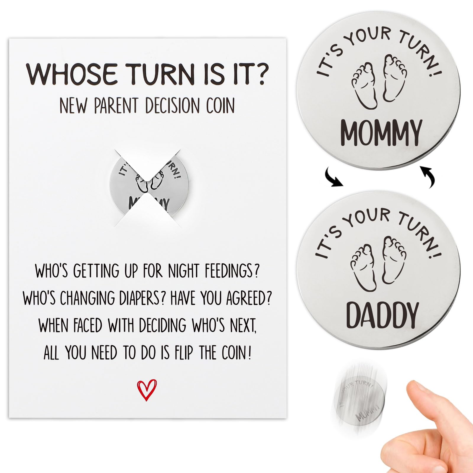 Funny New Parents Gift Set - Baby Shower Coin for Expecting Moms & First-Time Parents - Perfect Pregnancy Gift for Couples & Mom-to-Be - Great for Gender Reveals & Nursery Decor