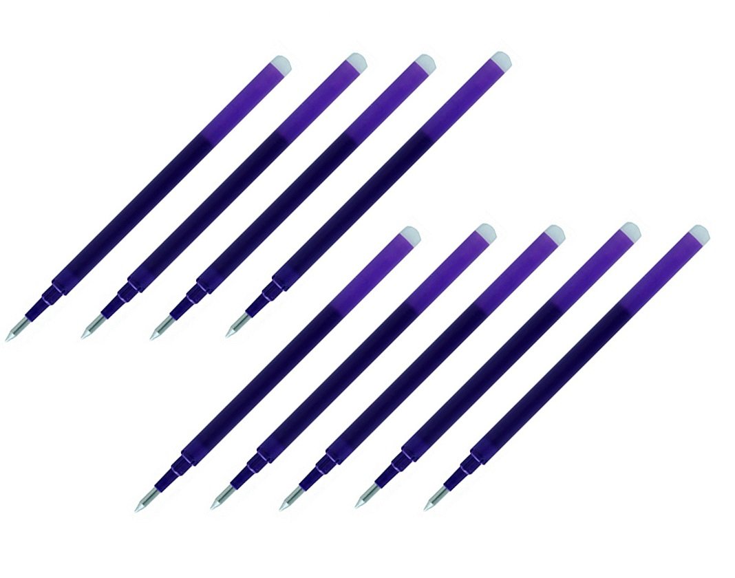 Pilot FriXion Erasable Gel Pen Refills - 0.7mm Fine Point Violet Ink (9-Pack) | Smooth Writing for School, Office & Note Taking