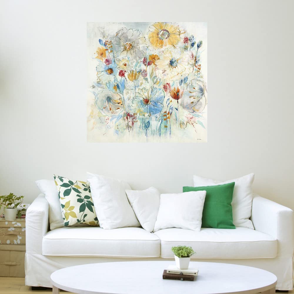 Jill Martin Harmonic Blue Fine Art Canvas Wall Decor - 22x22 Inch Ready to Hang Painting for Living Room, Bedroom, Office - Modern Abstract Artwork for Home & Office Decor