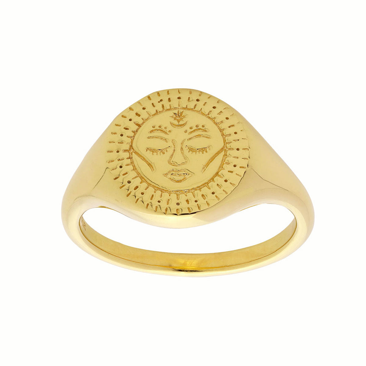 Moon Signet Ring Gold - Elegant Zodiac Jewelry for Women & Men - Perfect for Gifts, Weddings & Everyday Wear