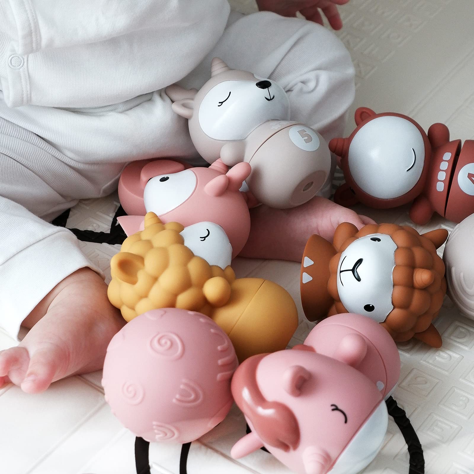 Nueplay Kids Stacking & Nesting Toys Set - 6 Soft Bowling Pins & 2 Balls for Toddlers 6+ Months - Early Learning Baby Toys for Boys & Girls - Perfect for Indoor Play, Birthday Gifts & Developmental Activities