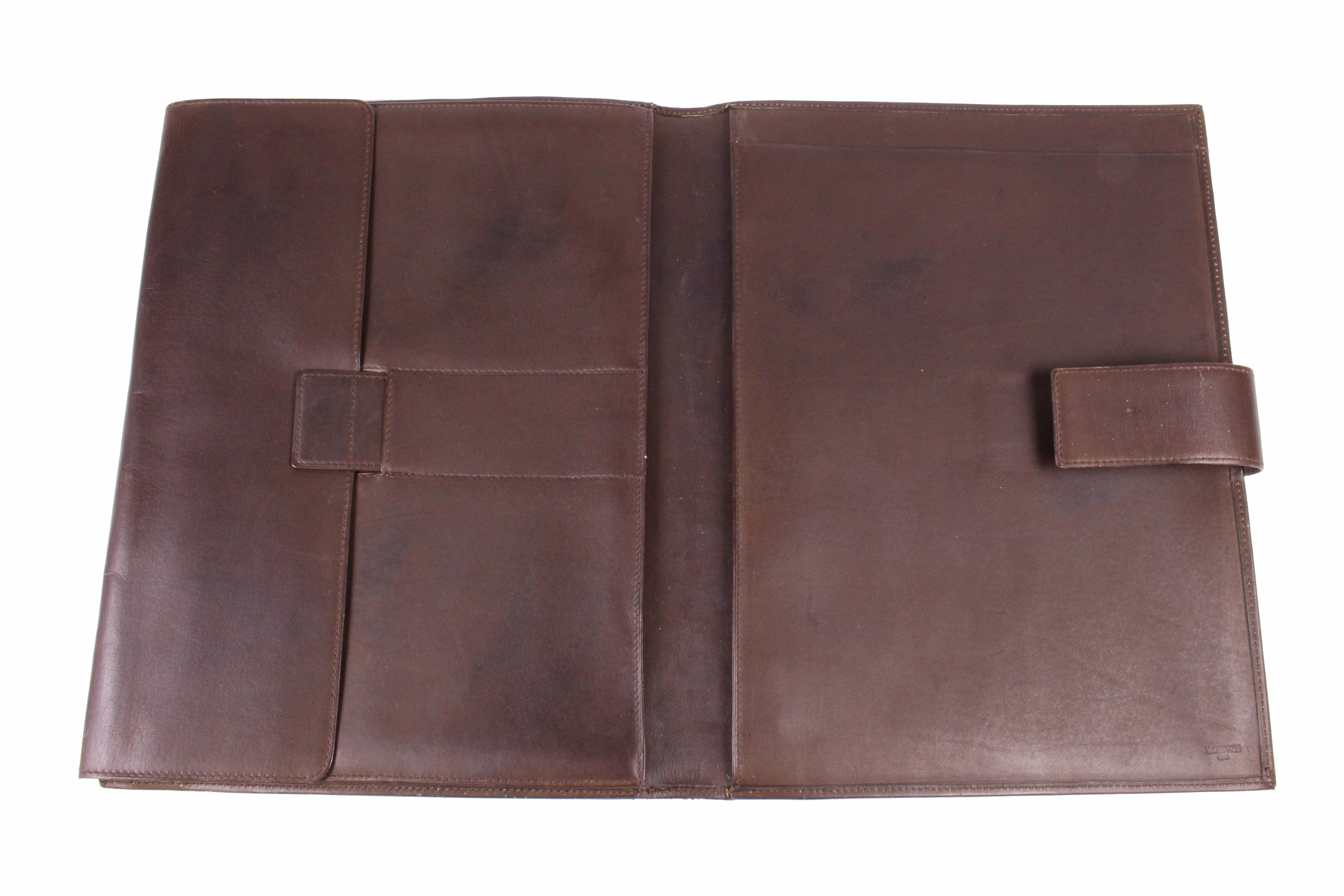 LOEWE Brown Canvas and Leather Logo Briefcase for Men - Stylish Business Laptop Bag for Work, Office & Travel | Durable Designer Messenger Bag