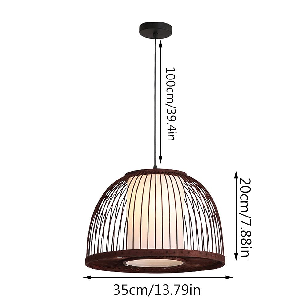 Japanese Style Natural Bamboo Pendant Lamp - Handwoven Rattan Ceiling Light Fixture for Farmhouse, Boho & Asian Decor | Perfect for Living Room, Bedroom, Dining Room & Patio Lighting