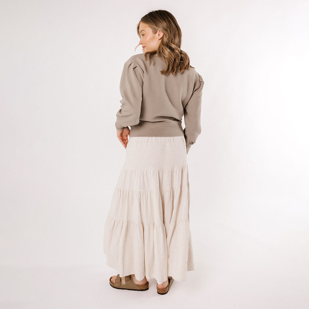 Atlas Ribbed Sweater for Women - Soft Knit Pullover, Chestnut Brown Fall Winter Tops - Cozy Casual Wear for Office, Date Night & Weekend Outfits