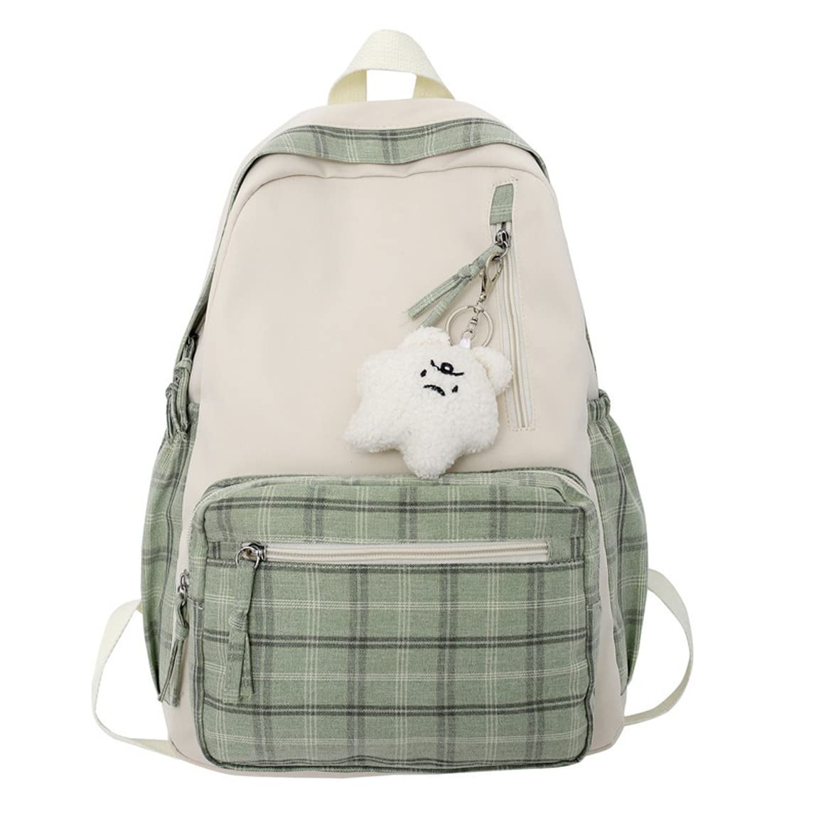 Cute Sage Green Kawaii Backpack for Teen Girls - Aesthetic Preppy School Backpack, Lightweight Daypack for School, College, Travel & Daily Use (Sage Green)