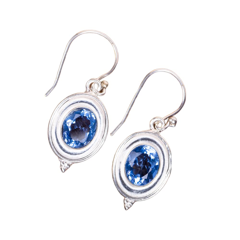 Natural Tanzanite Gemstone 925 Sterling Silver Drop Dangle Earrings for Women | Handmade Fine Jewelry | Valentine's Day Gift for Her | Elegant Party & Wedding Accessories