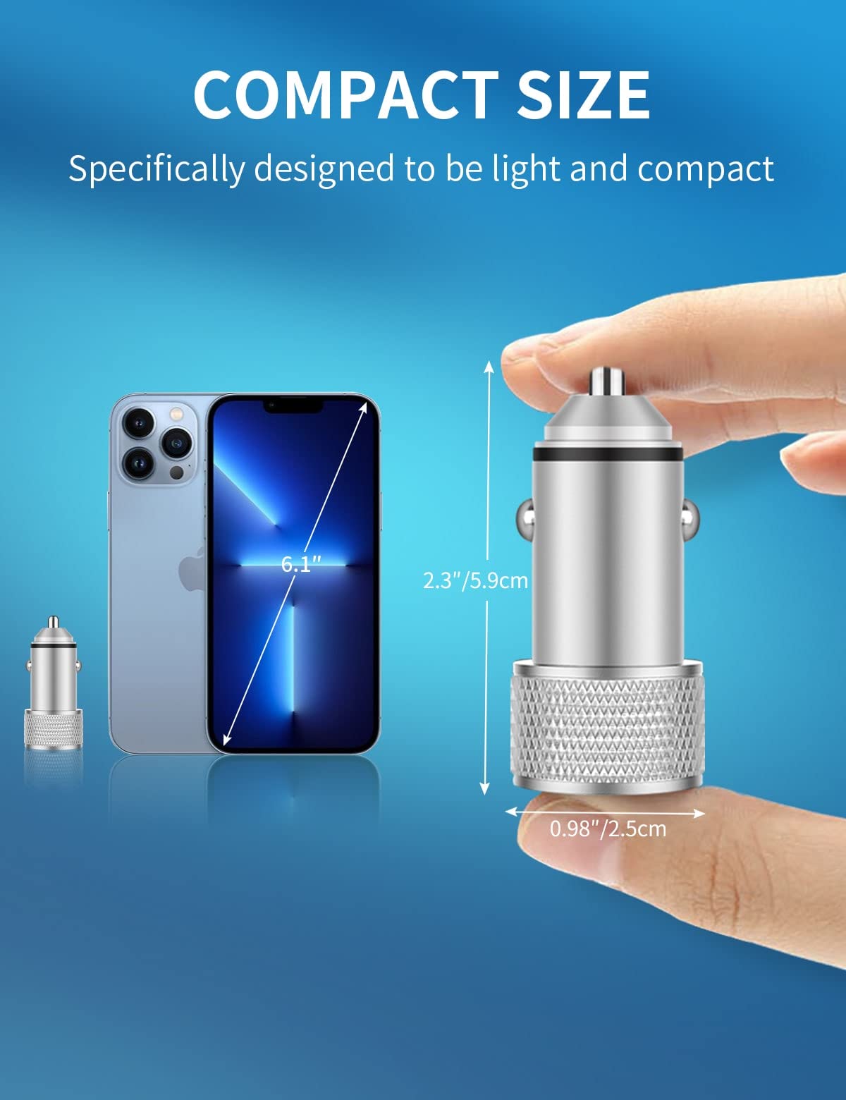 2-Pack Cynemo 38W Fast Car Charger with 20W USB-C & PD QC3.0 - Dual Port Quick Charger for iPhone 13/12/11 & Samsung Galaxy - Perfect for Road Trips & Daily Commutes