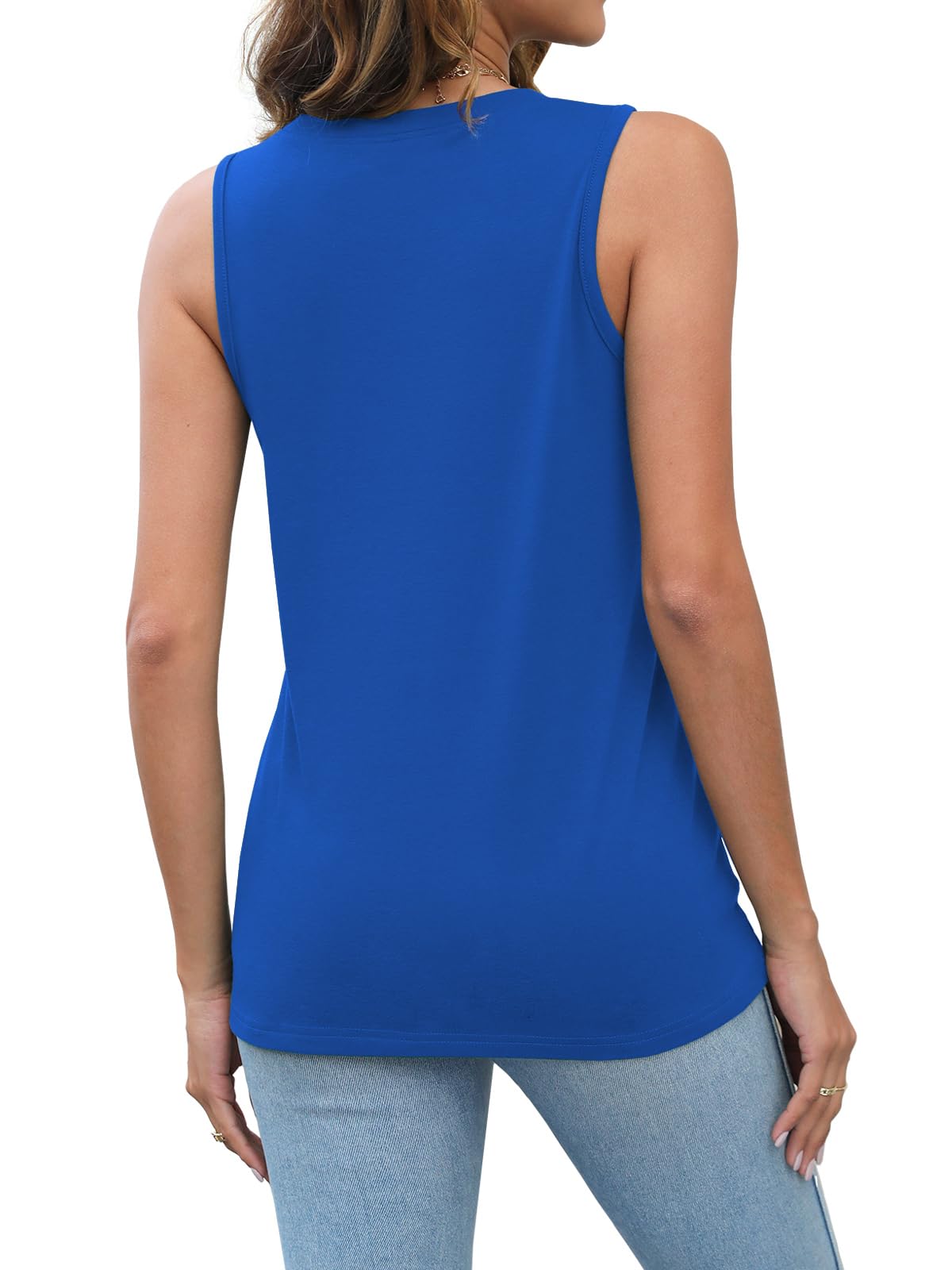 Heymiss Women's Summer 2024 Loose Fit Pleated Round Neck Sleeveless Tank Tops - Breathable Casual Blouse for Beach, Vacation & Daily Wear (Sizes S-2XL)