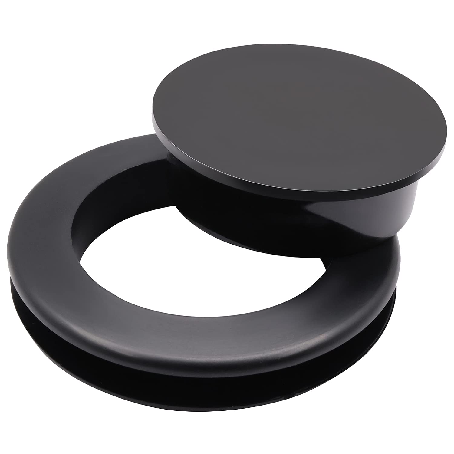 2 Inch Silicone Umbrella Hole Plug and Cap Set (Black) - Waterproof Cover for Outdoor Patio Tables, Glass Tables, Deck & Yard Furniture - Durable Weatherproof Protection for Rain & Sun