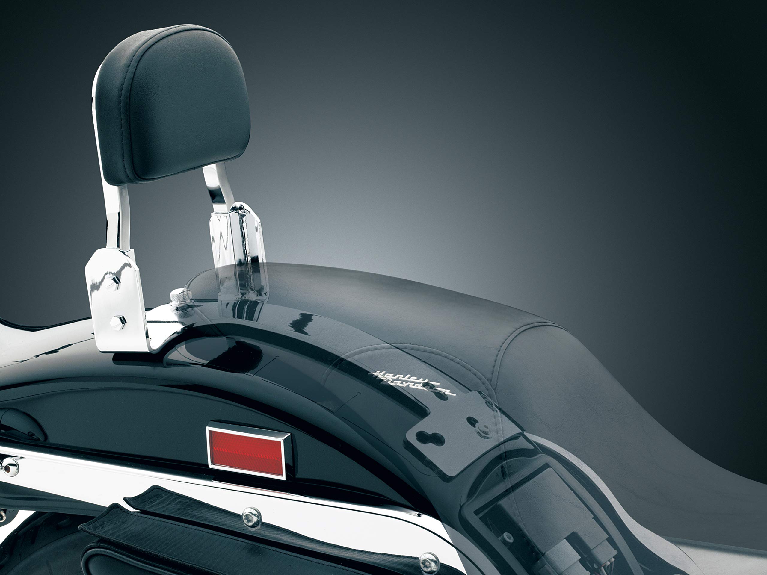 Kuryakyn 8998 Plug-N-Play Sissy Bar Mount for Harley-Davidson Softail Dyna Sportster FXR Motorcycles - Chrome Motorcycle Accessory - Perfect for Long Rides Passenger Comfort and Custom Bike Builds