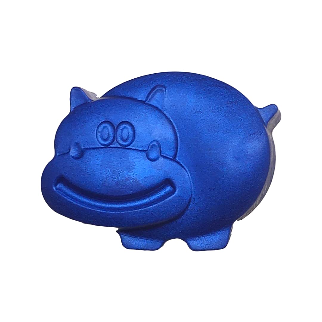 Natural Handmade Jungle Theme Hippo Shaped Soap for Kids - 100g, Blue, Assorted Fragrance, Paraben & SLS Free - Gentle for All Skin Types - Perfect for Children's Bath Time, Birthday Gifts & Sensory Play