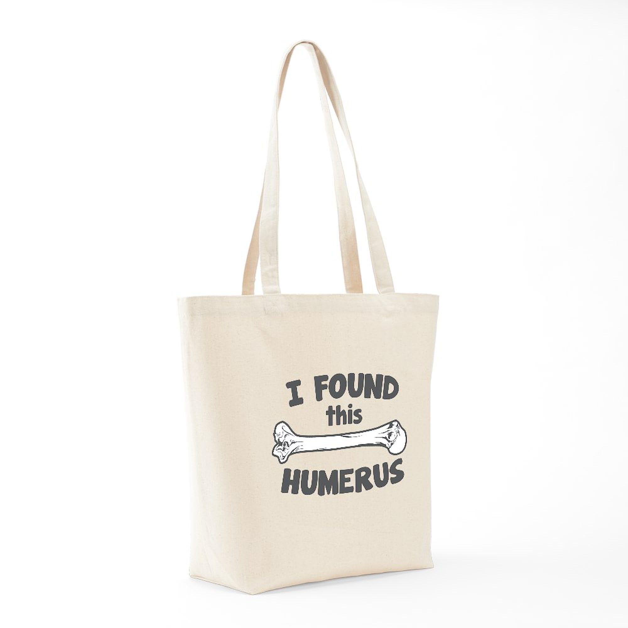 Funny I Found This Humerus Tote Bag - Natural Canvas Reusable Shopping Bag for Groceries, Beach & Work | Eco-Friendly Cotton Tote with Humorous Anatomy Design