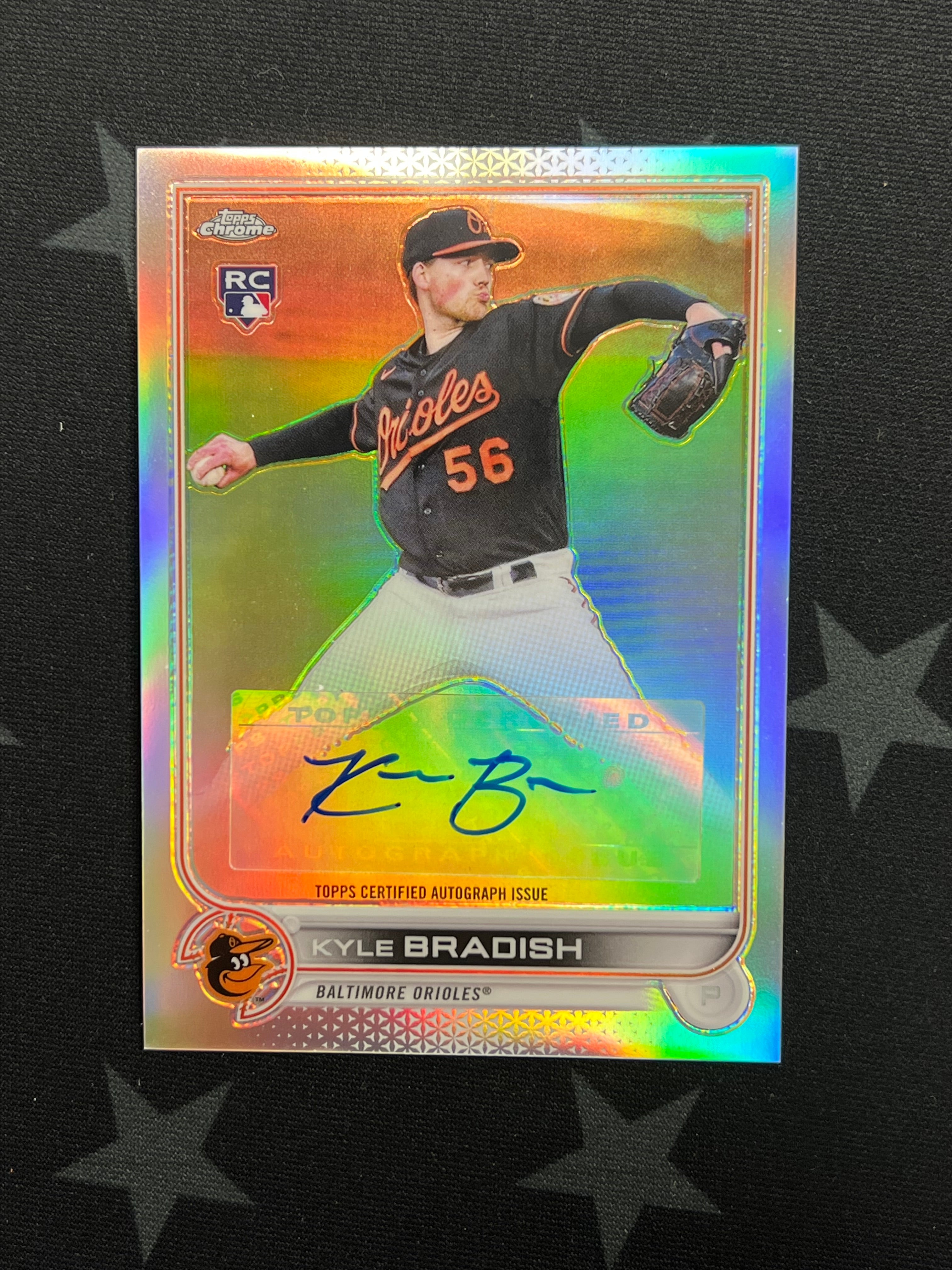2022 Topps Chrome Kyle Bradish Rookie Refractor Auto Baltimore Orioles Baseball Card - Perfect for Collectors, Sports Memorabilia Fans & Investment