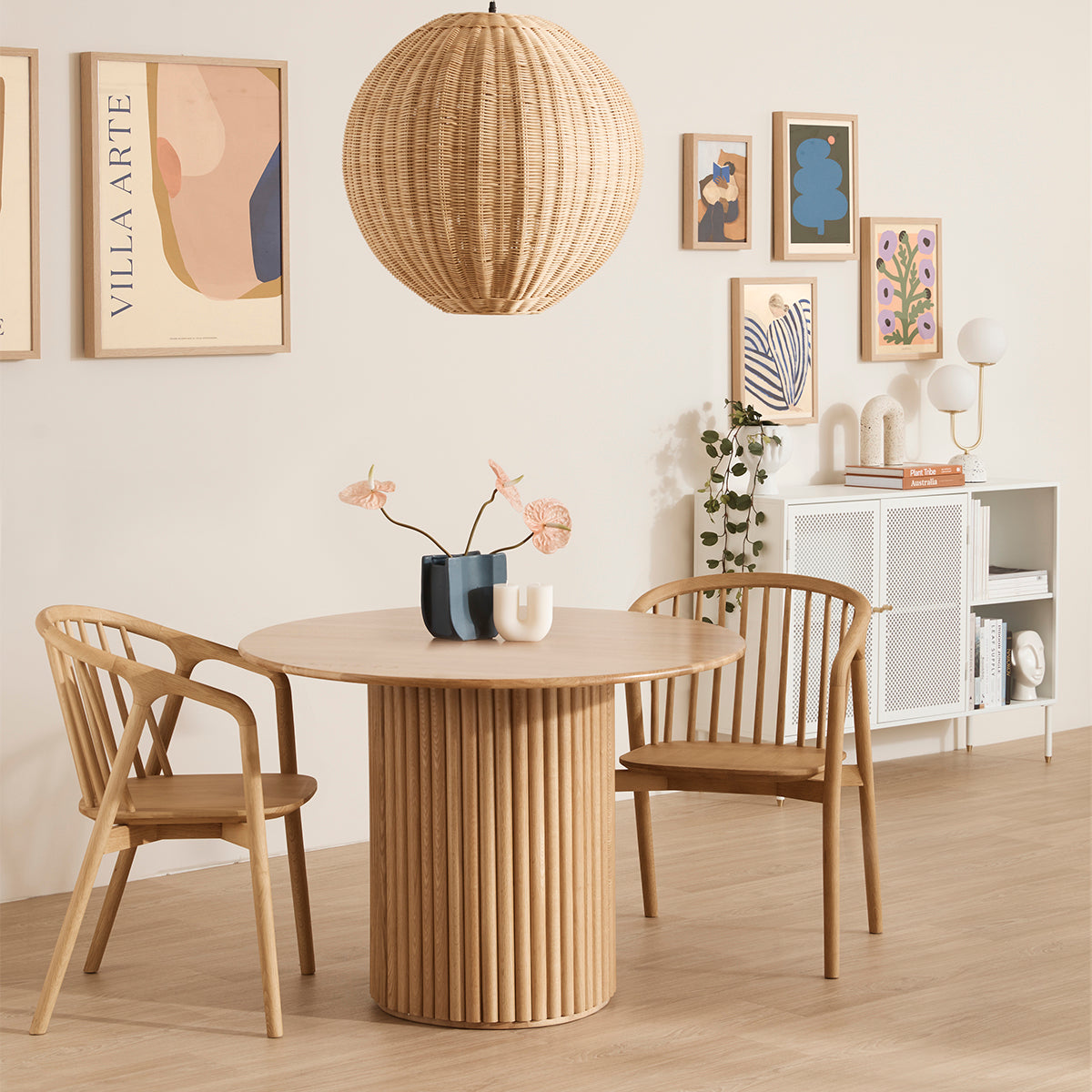 Cosmos Solid Wood Dining Table - Modern Farmhouse Style for Kitchen, Dining Room & Outdoor Use