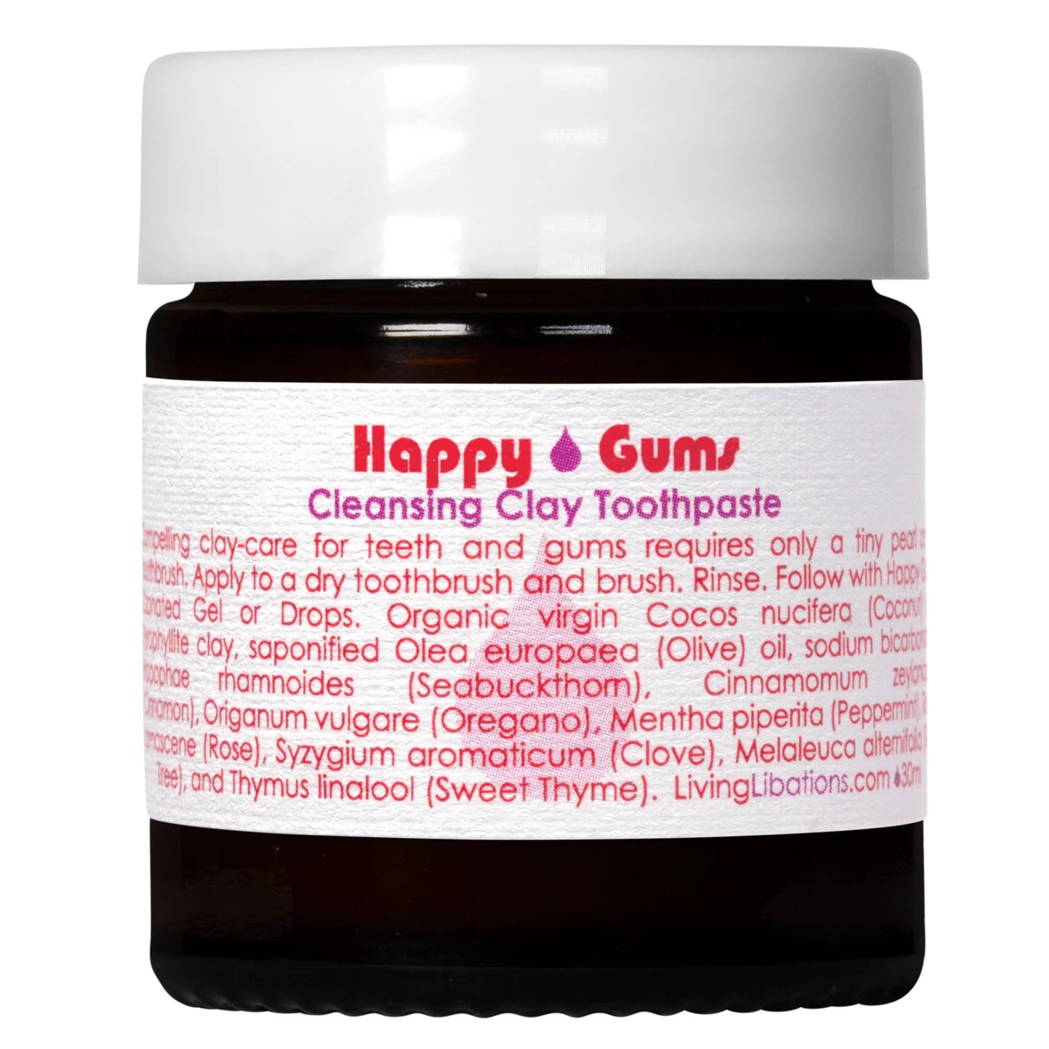 Happy Gums Natural Clay Toothpaste for Teeth Whitening & Sensitive Gums - Organic & Fluoride-Free Dental Care for Adults - Perfect for Daily Oral Hygiene & Travel Use