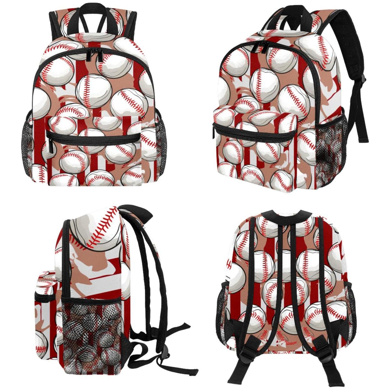 Stylish Baseball Red Stripes Backpack for Women & Men - Durable Travel Backpack for Commuting, Hiking & College Campus Use