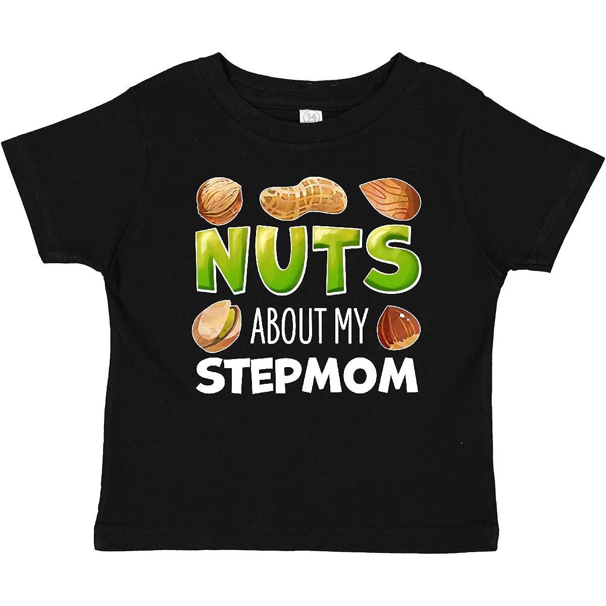 Inktastic Nuts About My Stepmom Peanut Almond Pistachio Baby T-Shirt - Cute Funny Graphic Tee for Toddlers & Kids - Perfect Gift for Stepfamily Bonding & Special Occasions