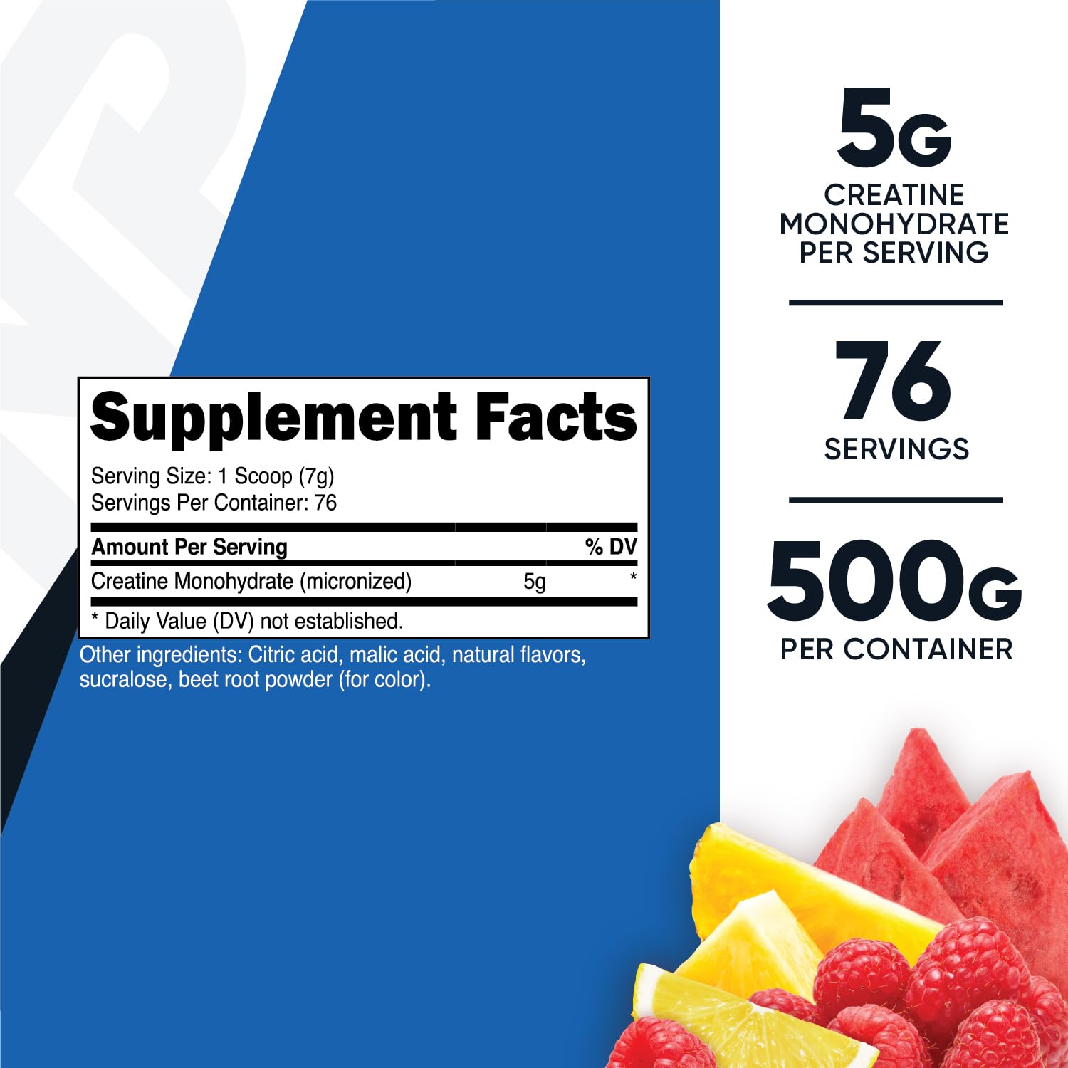 Nutricost Creatine Monohydrate Powder - 500g, Fruit Punch Flavor - Pure Micronized Creatine Supplement for Muscle Growth & Strength - Pre & Post Workout for Athletes & Bodybuilders