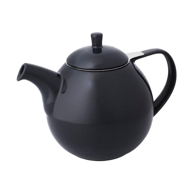 FORLIFE Curve 45 oz Teapot - Premium Ceramic Tea Pot with Stainless Steel Infuser - Perfect for Loose Leaf Tea, Herbal Tea & Iced Tea Brewing - Ideal for Home, Office & Tea Parties