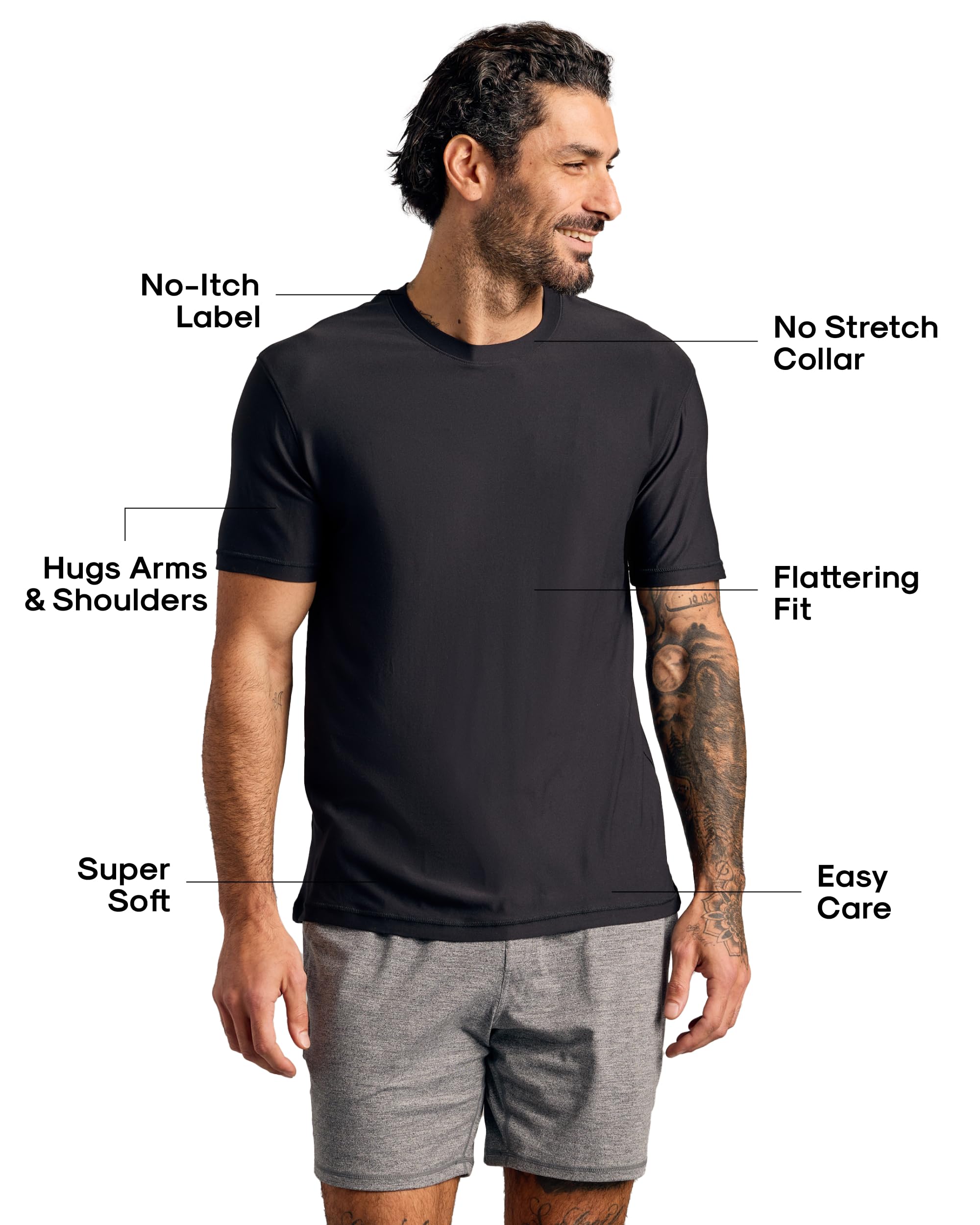 True Classic Men's Workout Shirts - Quick Dry Gym Tees for Running & Training