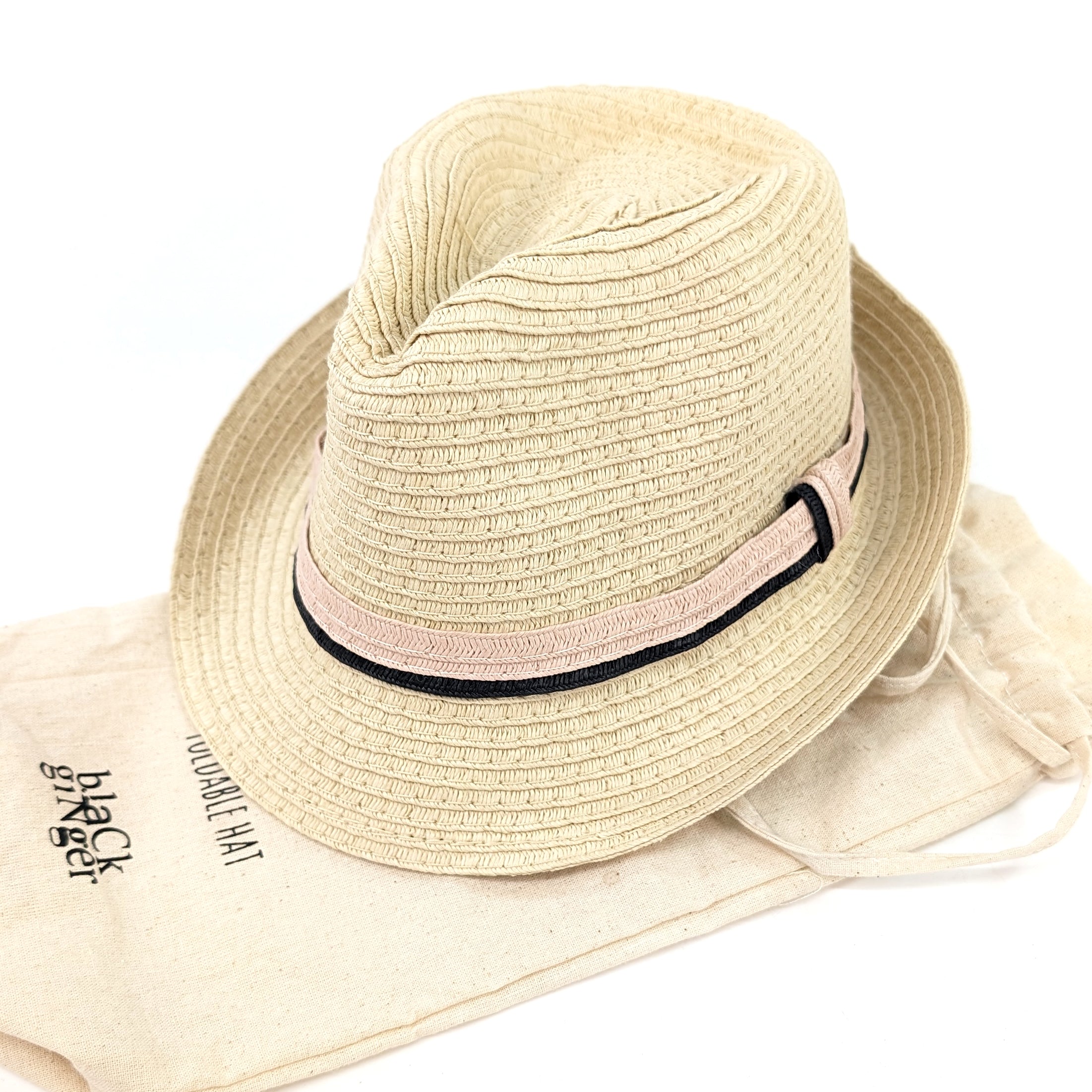 Kids Foldable Trilby Hat with Pink Band - Stylish Sun Protection for Boys & Girls - Perfect for Outdoor Play, Beach Trips, and Summer Fashion