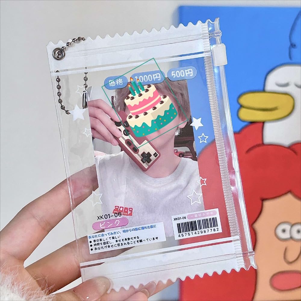 Star Sweet Candy Photocard Holder - Lomo Card Keychain & Postcard Organizer for Kpop Fans, Collectors - Perfect for Concerts, Gifts, and Display